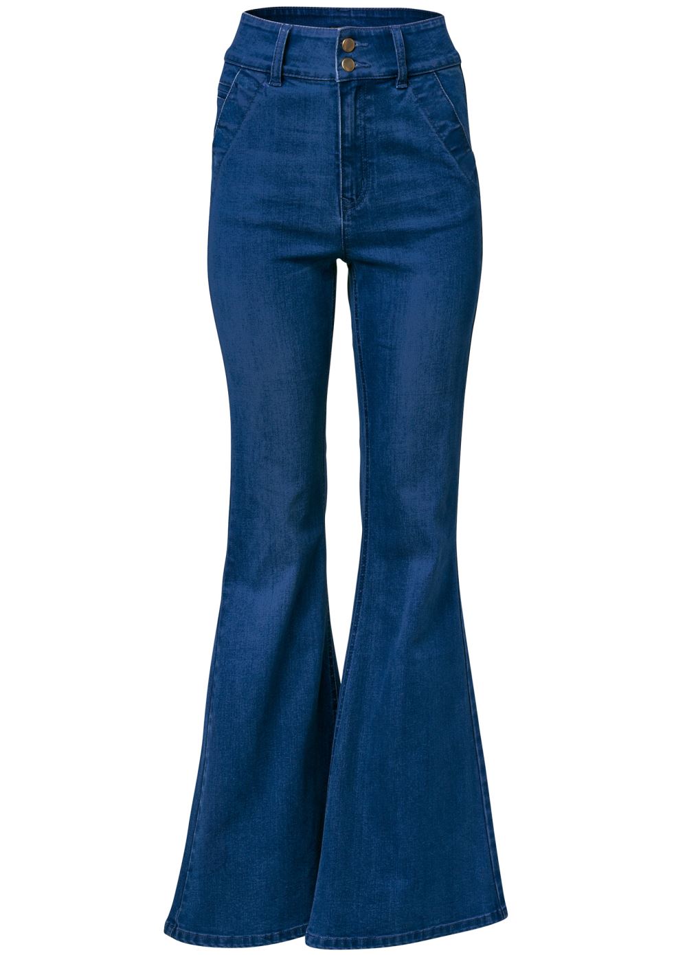 Venus Plus Size High-Waist Flare Jeans in Dark Wash
