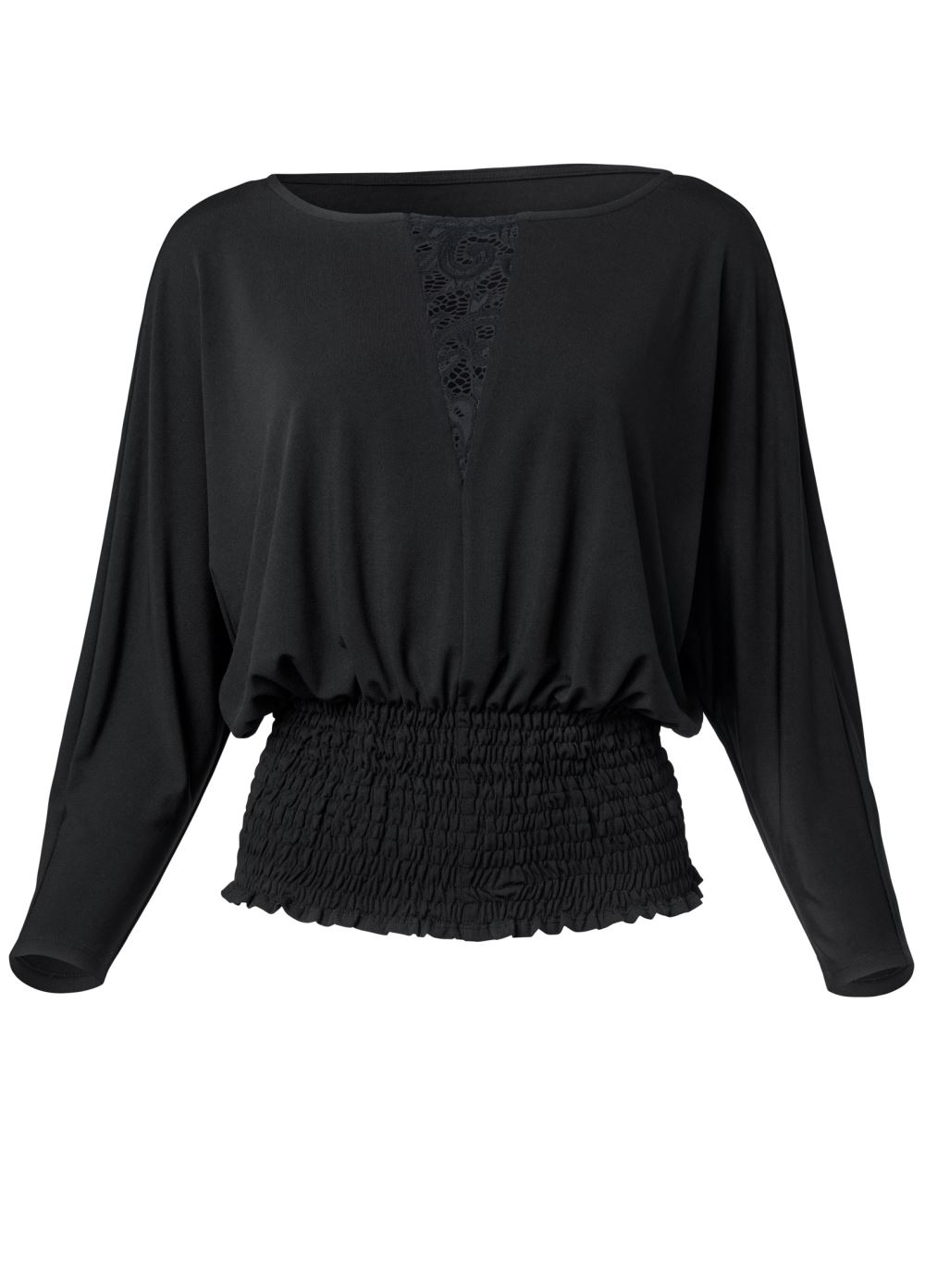 Venus Plus Size Smocked Waist Blouson Top