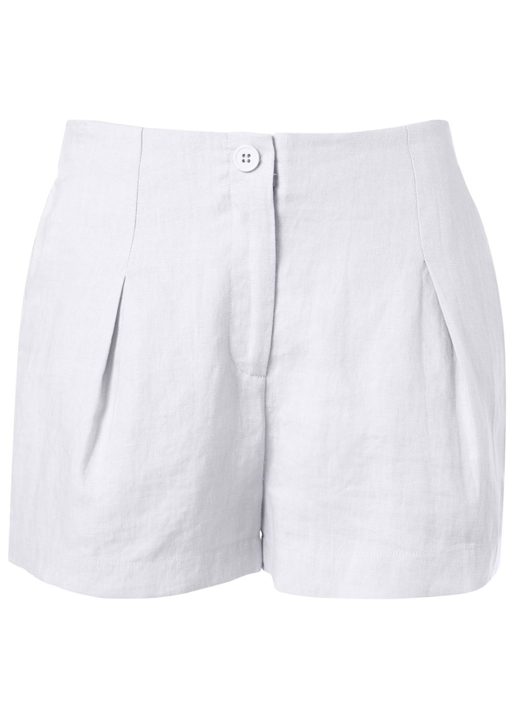 Venus Plus Size Linen Shorts - White