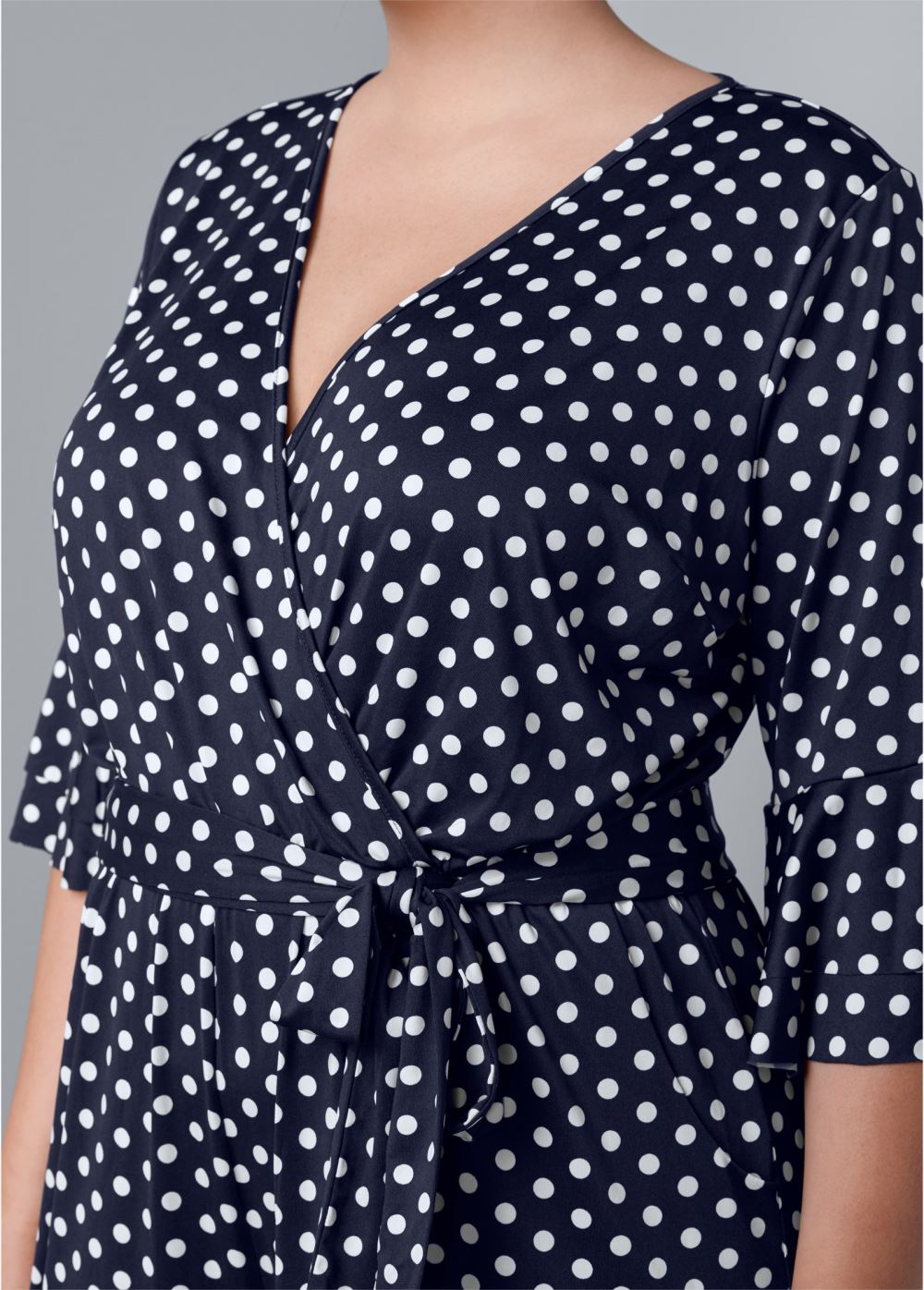 Venus Plus Size Polka Dot Jumpsuit in Navy & White
