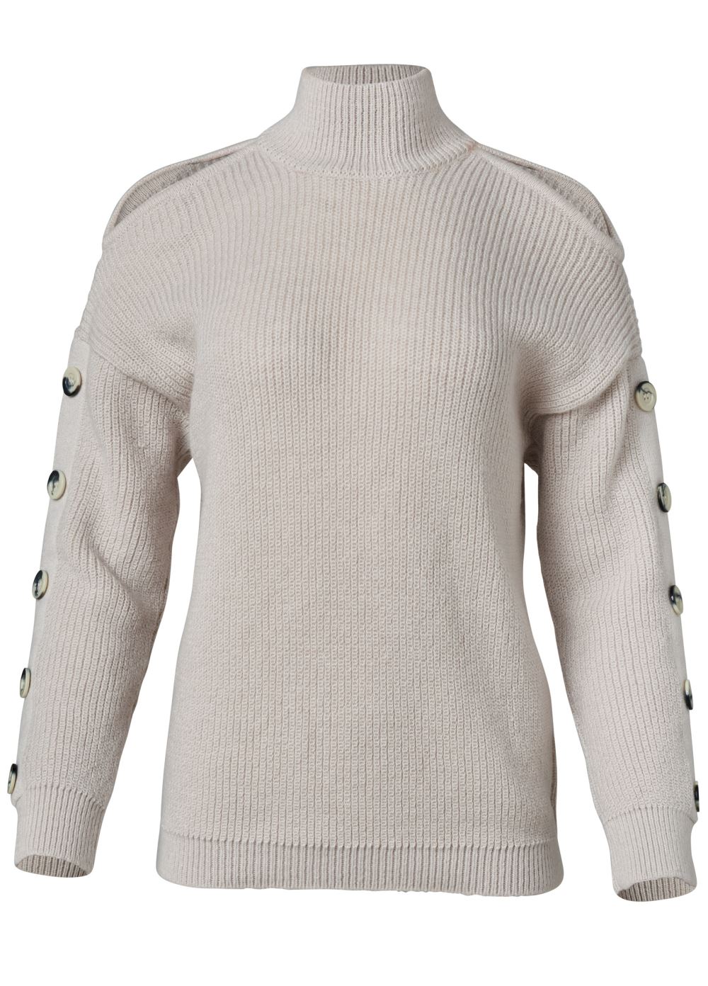 Venus Plus Size Cold-Shoulder Sweater in Cream
