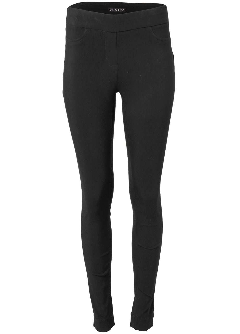 Venus Plus Size Mid-Rise Slimming Stretch Jeggings in Black