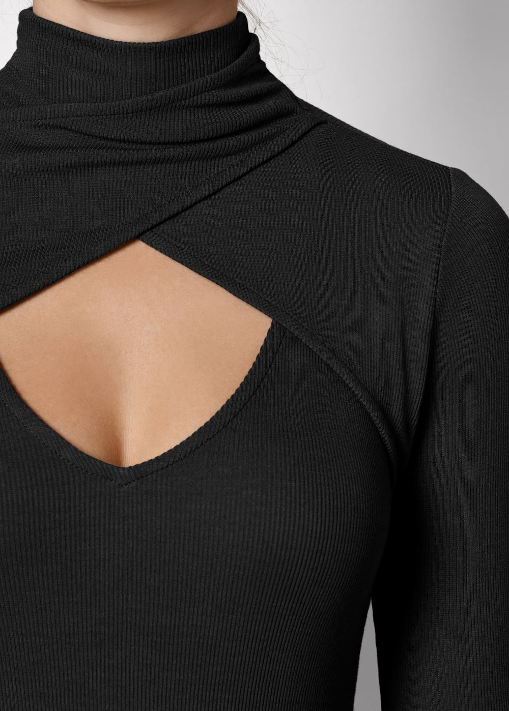 Venus Plus Size Cutout Mock-Neck Top