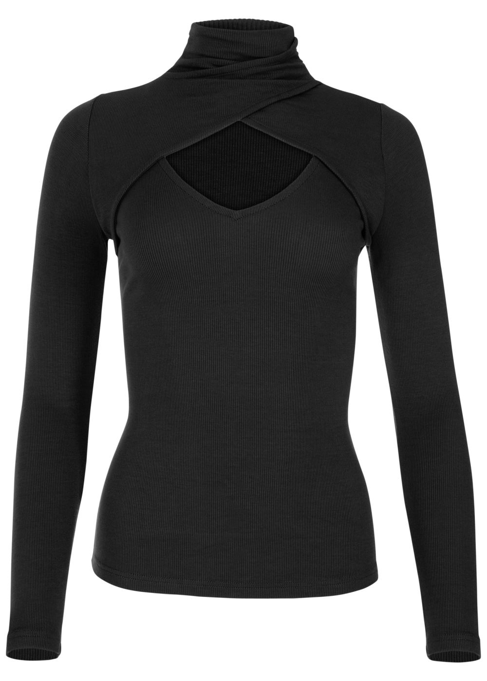 Venus Plus Size Cutout Mock-Neck Top