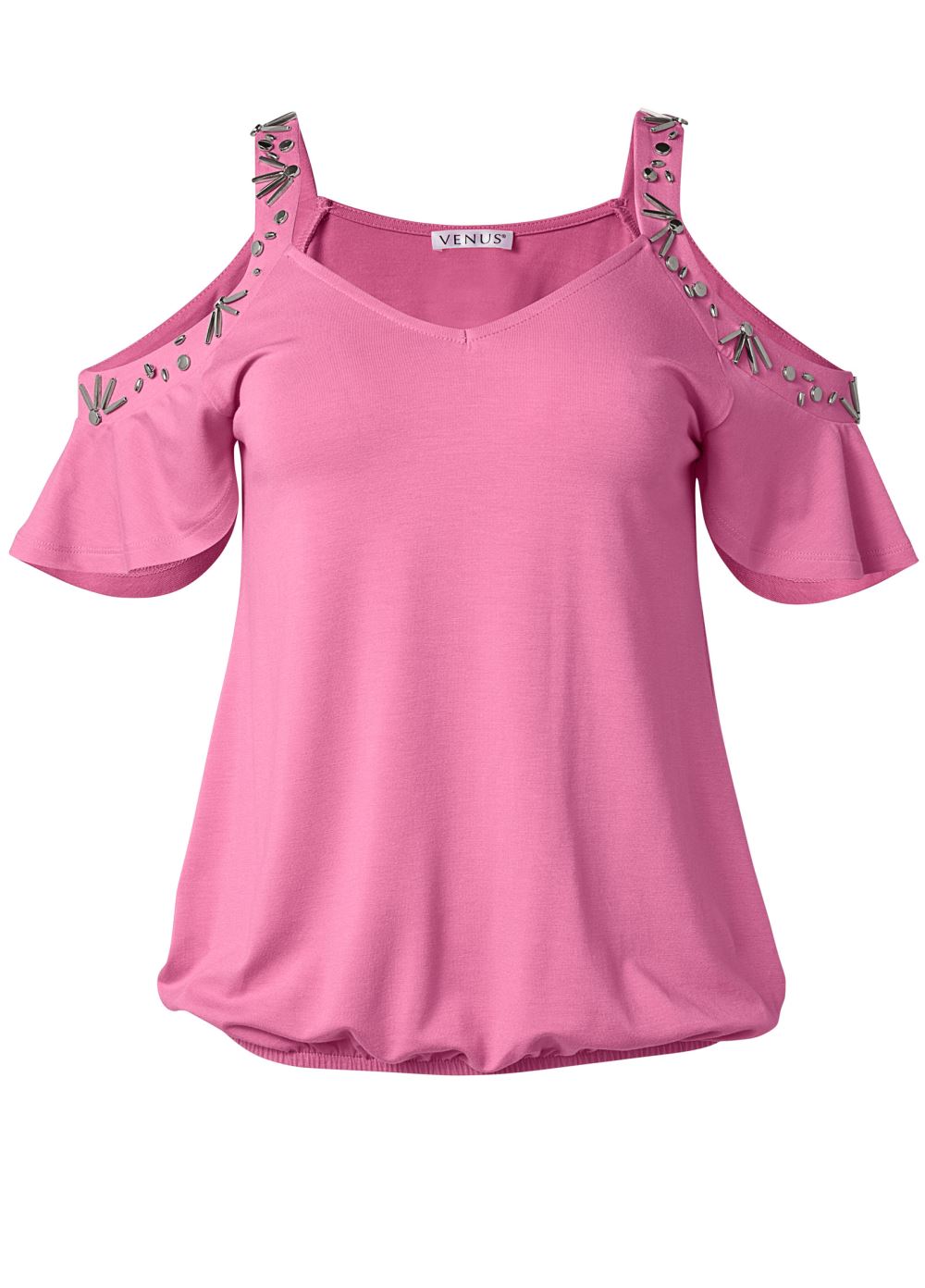 Venus Plus Size Embellished Sleeve Top