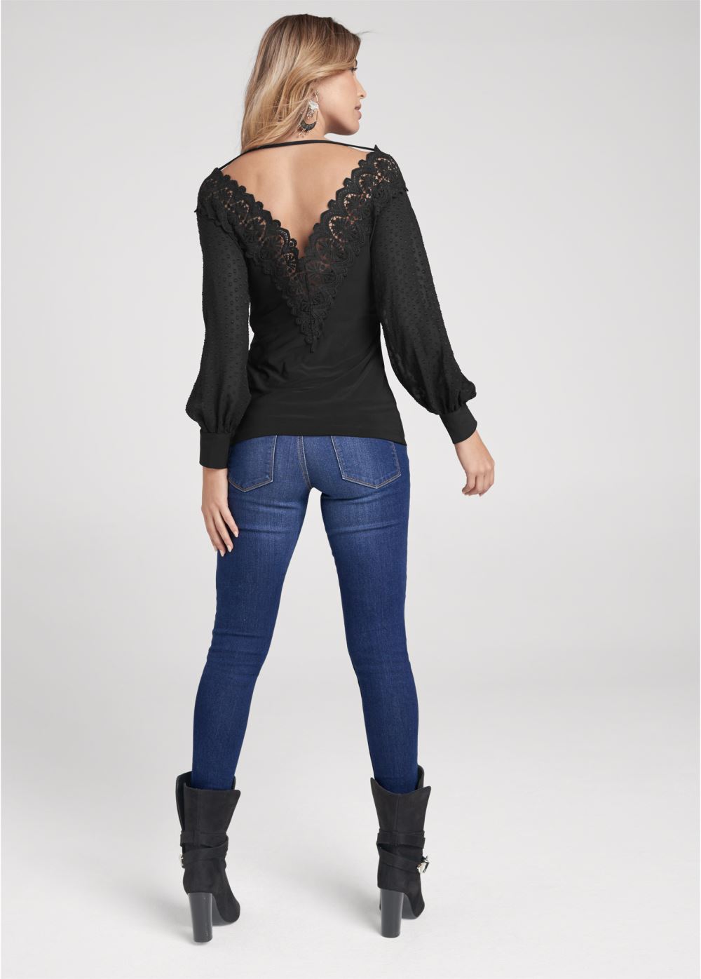 Venus Plus Size Lace Neckline Top