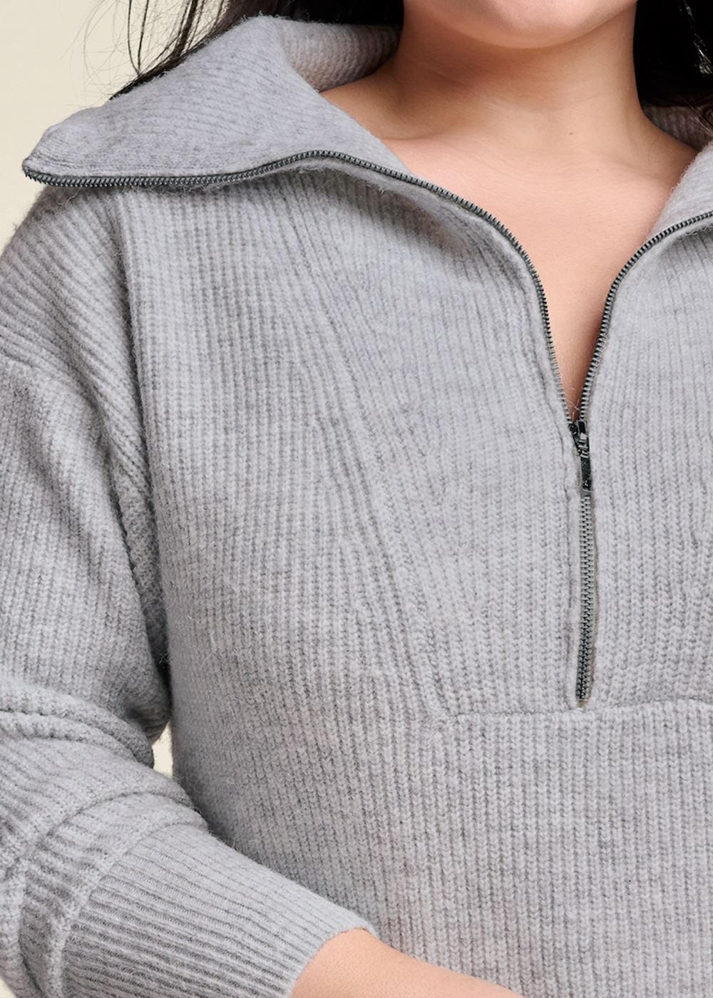 Venus Plus Size Zip Front Sweater Dress