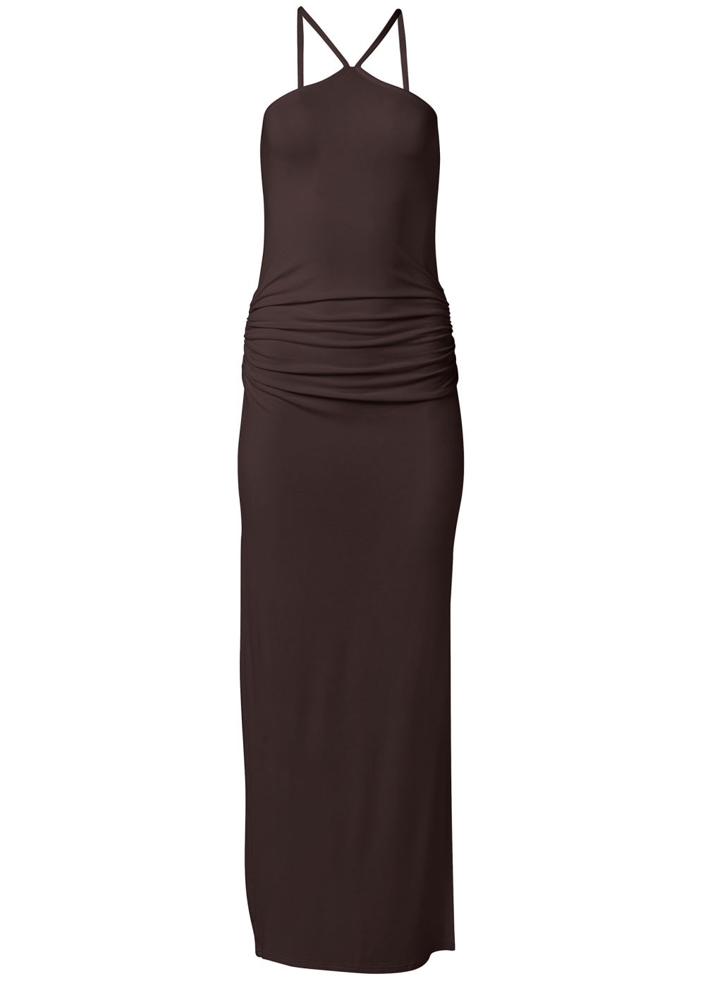 Venus Brown HALTER NECK MAXI DRESS