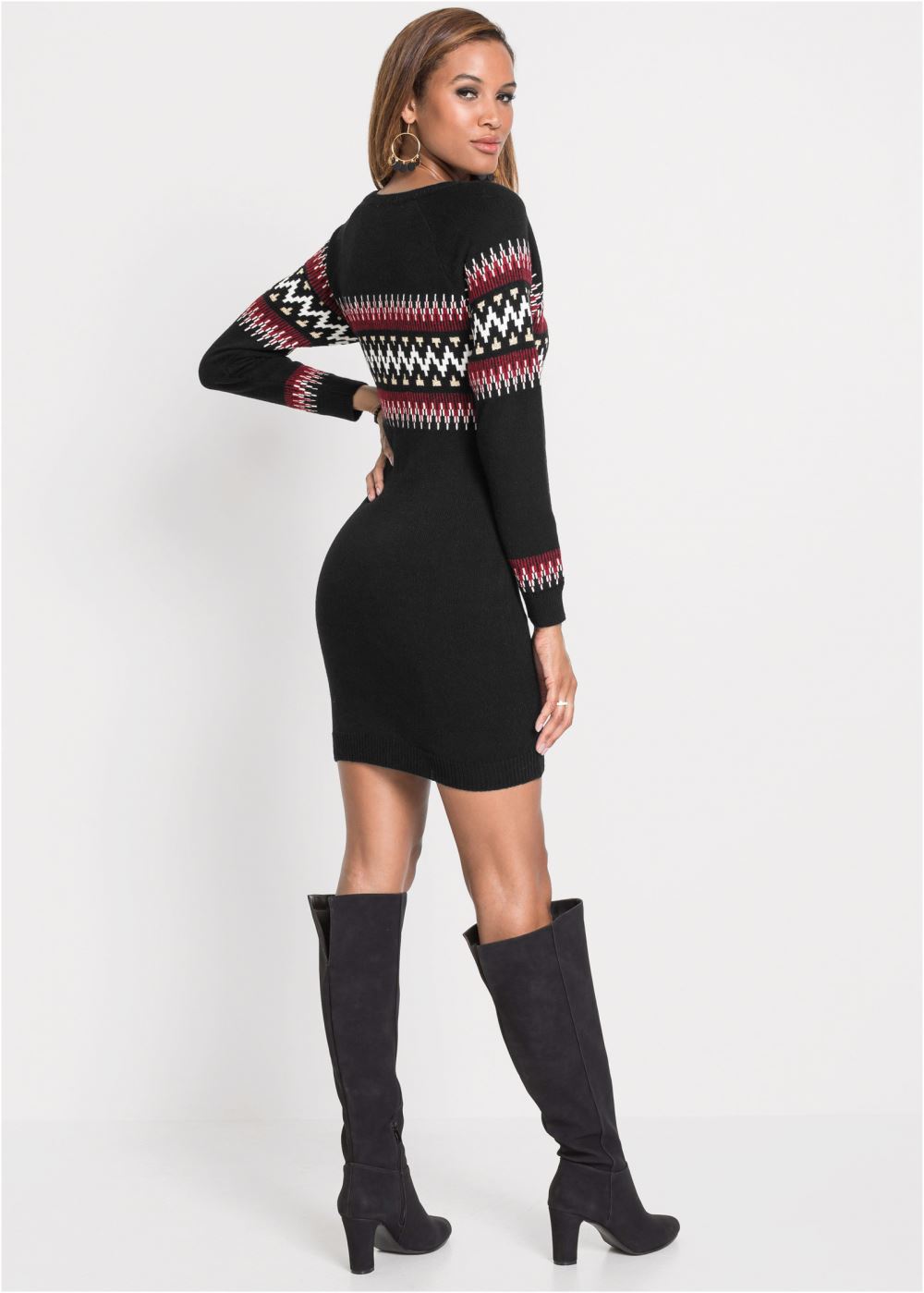 Venus Plus Size Printed Sweater Dress