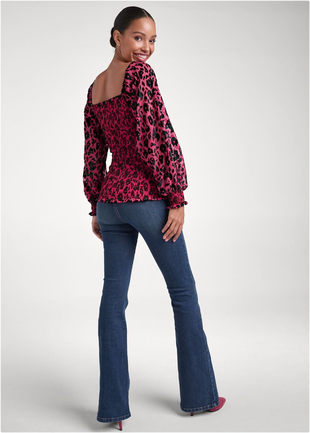 Venus Plus Size Leopard Burnout Top