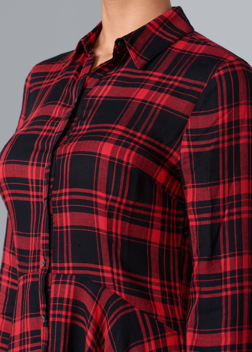 Venus Plus Size Plaid High Low Dress