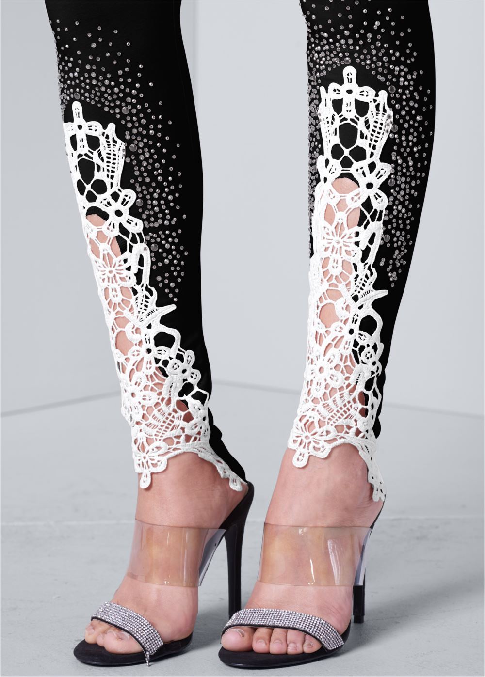 Venus Black LACE DETAIL LEGGINGS