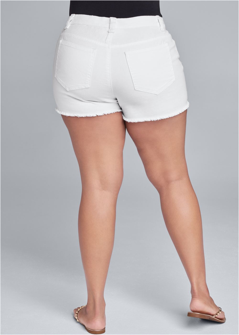 Venus Plus Size Cutoff Jean Shorts - White