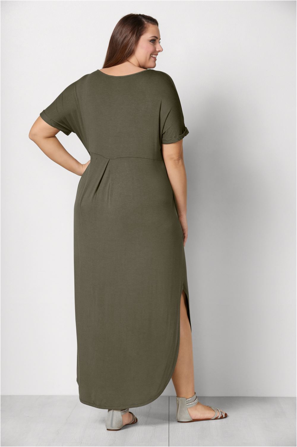 Venus Olive CASUAL T-SHIRT MAXI DRESS