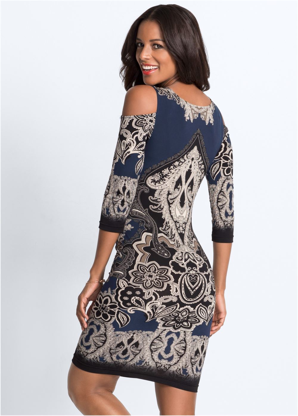 Venus Plus Size Cold-Shoulder Printed Dress
