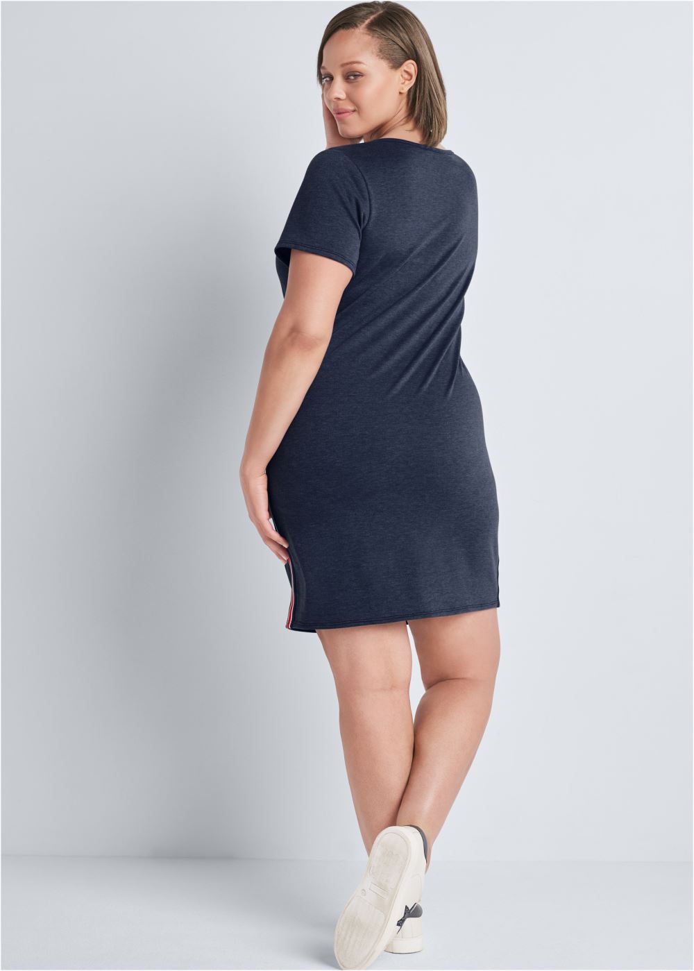 Venus Plus Size Striped Trim Lounge Dress