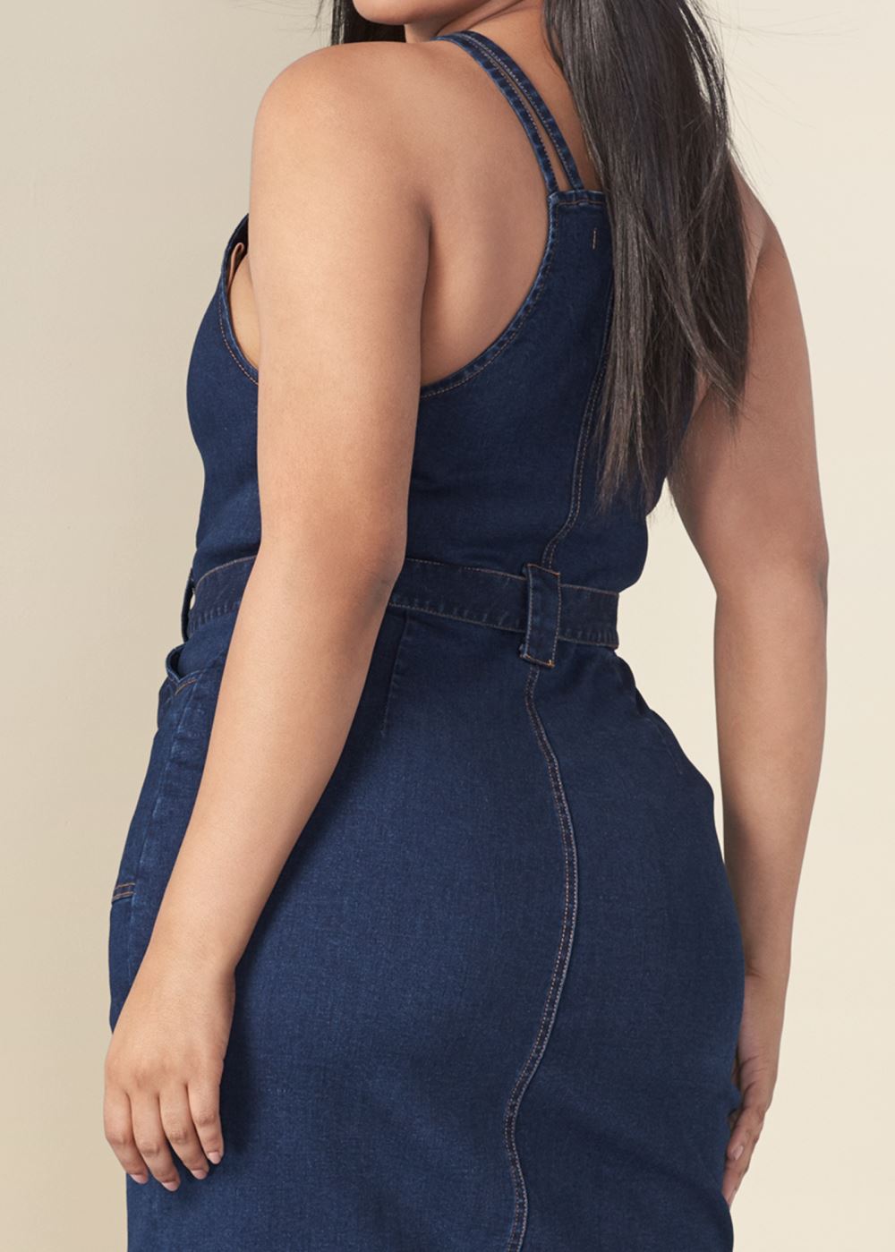 Venus Plus Size Denim Dress With Zipper