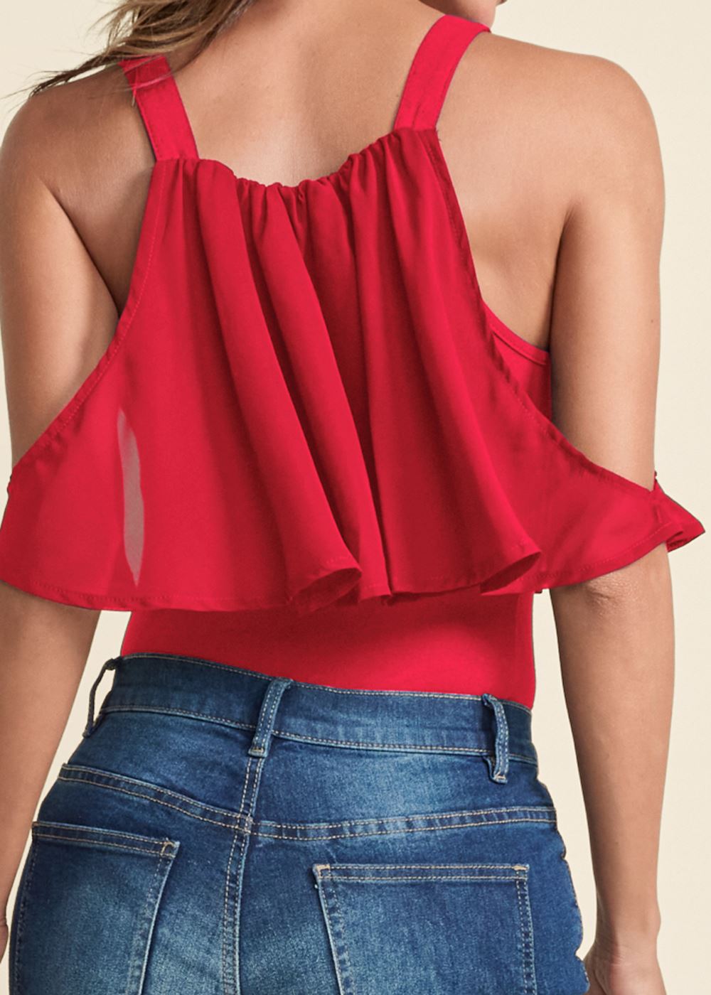 Venus Plus Size Cold-Shoulder Overlay Top