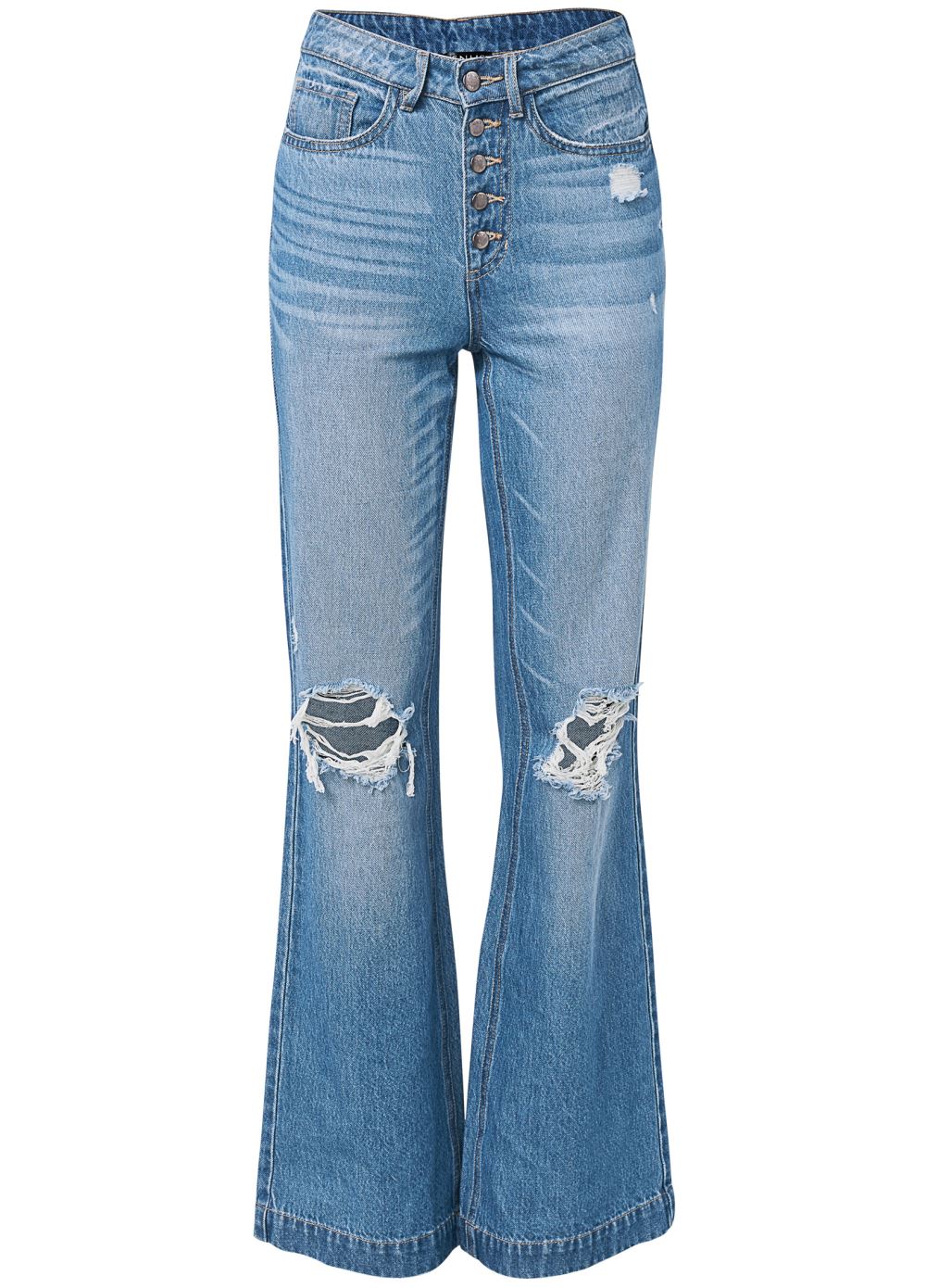 Venus Plus Size New Vintage Wide Leg Jeans in Medium Wash