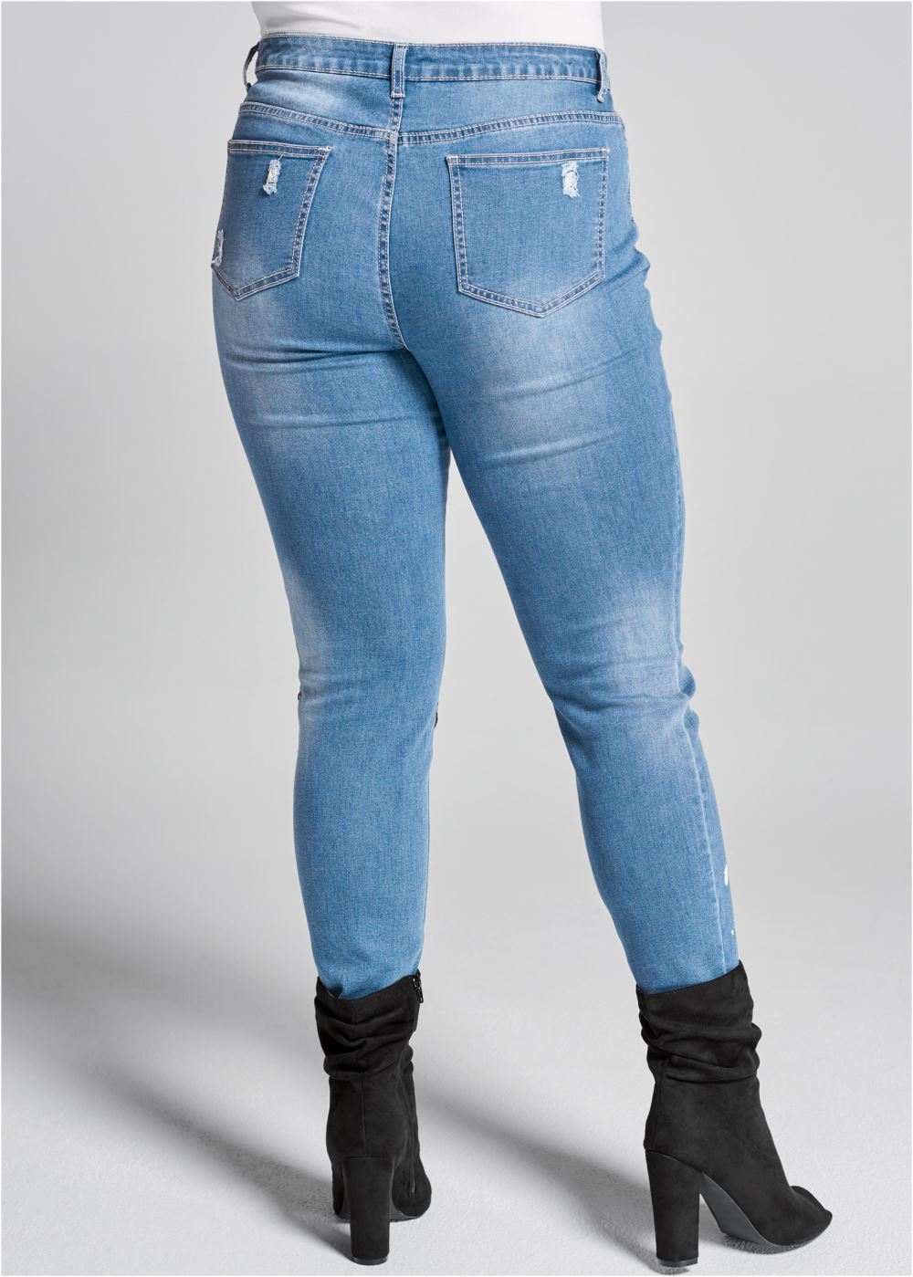 Venus Medium Wash FLORAL APPLIQUE SKINNY JEANS