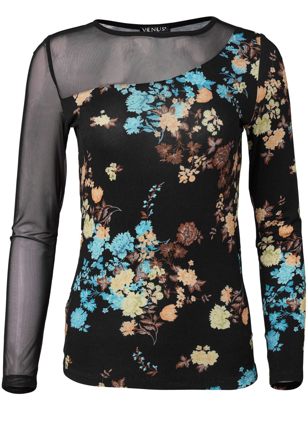 Venus Plus Size Mesh Detail Top