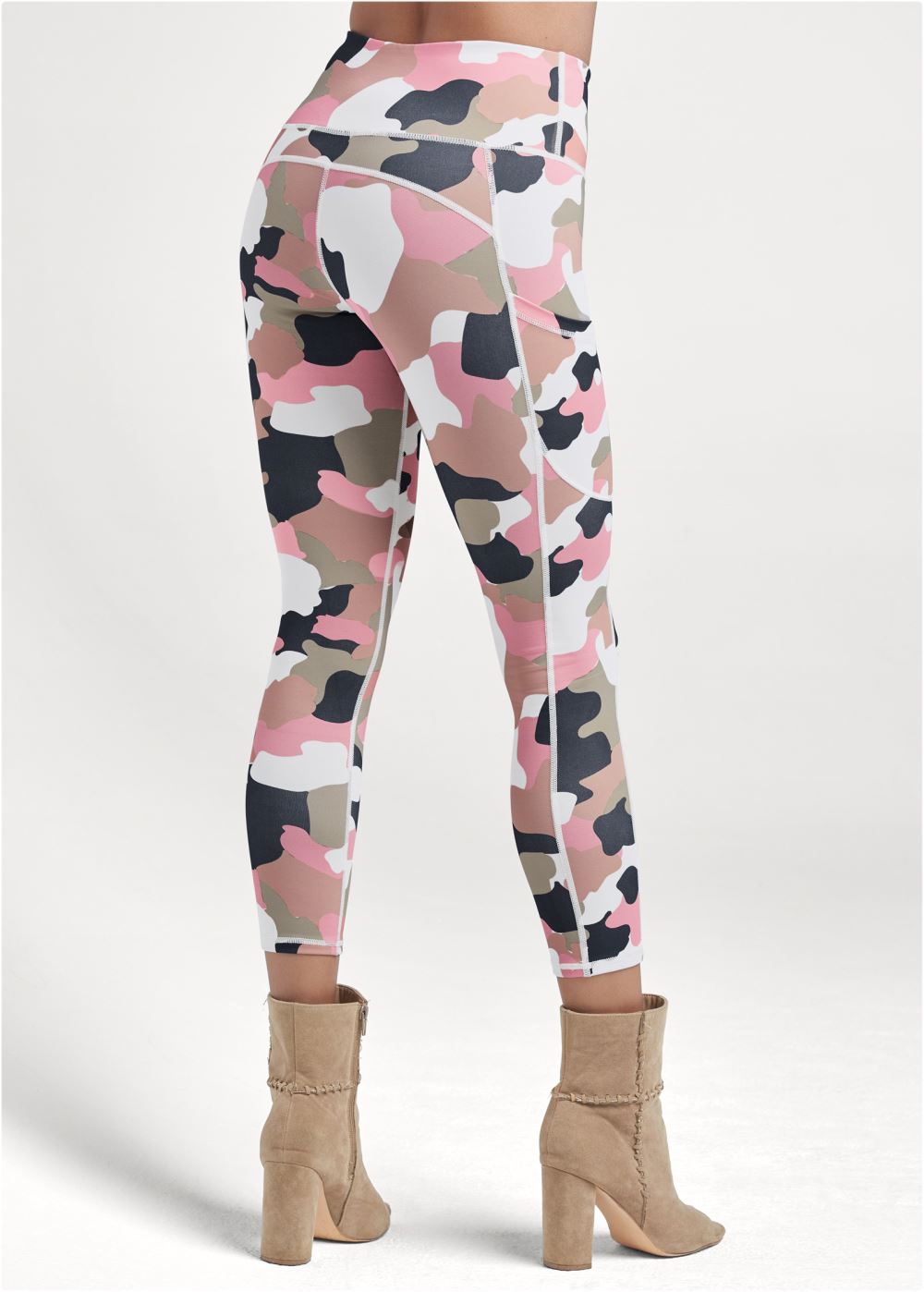 Venus Brown Multi Pocket Capri Active Leggings