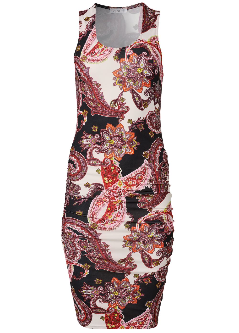 Venus Plus Size Ruched Print Tank Dress