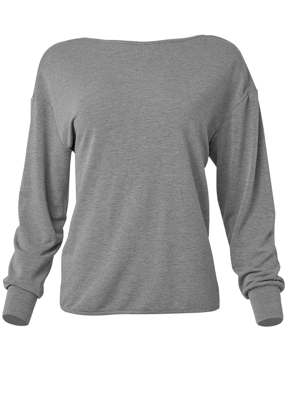 Venus Plus Size Drop-Back Pearl Sweatshirt in Heather Grey