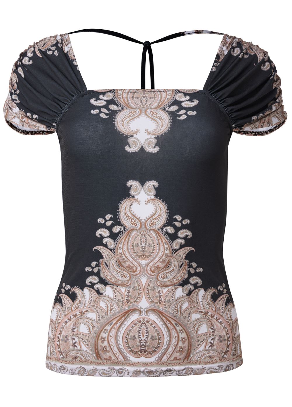 Venus Plus Size Paisley Tie-Back Top