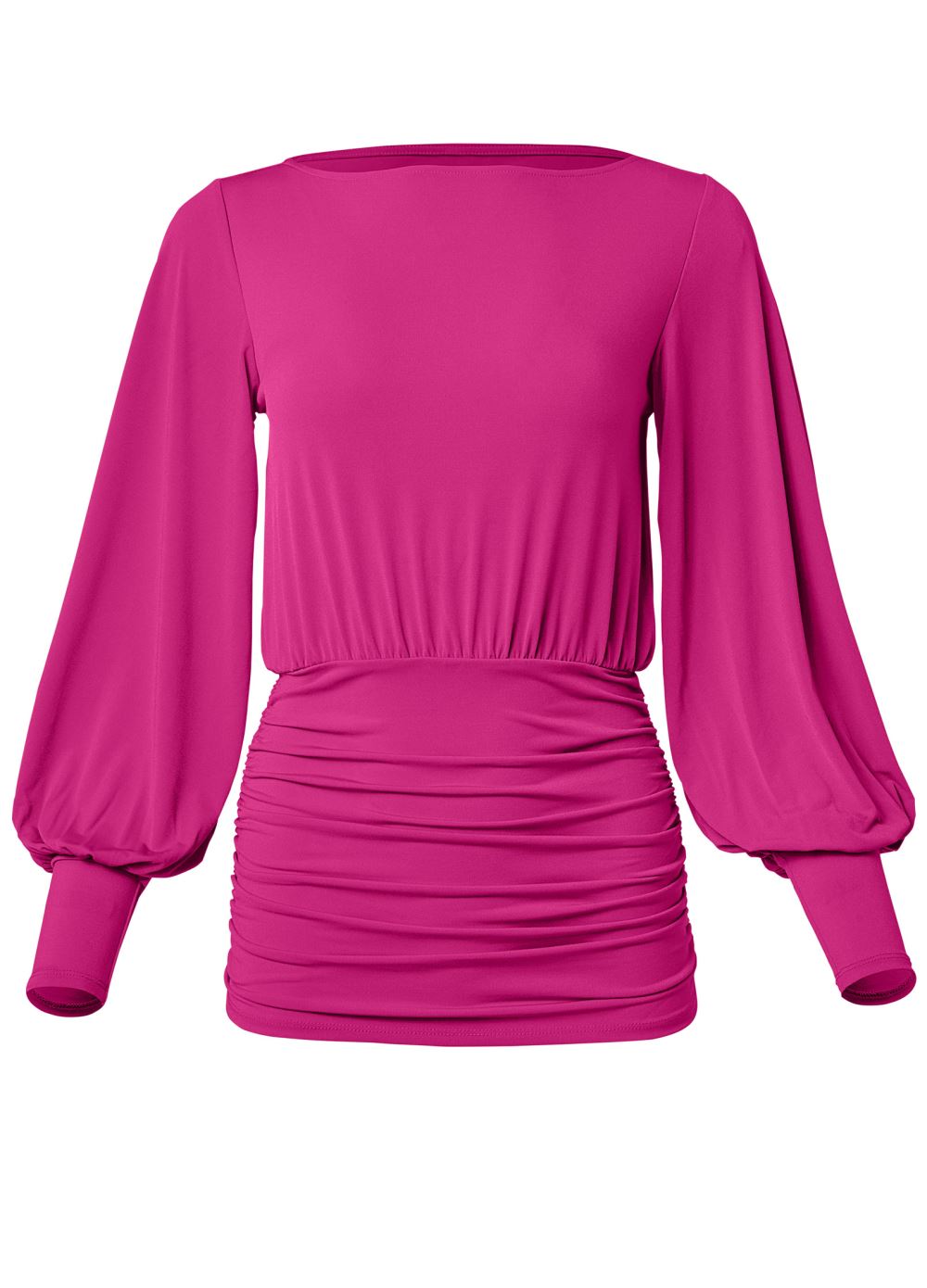 Venus Plus Size Balloon Sleeve Ruched Top