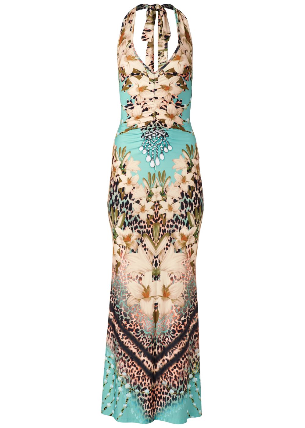 Venus Turquoise Multi PRINTED MAXI DRESS