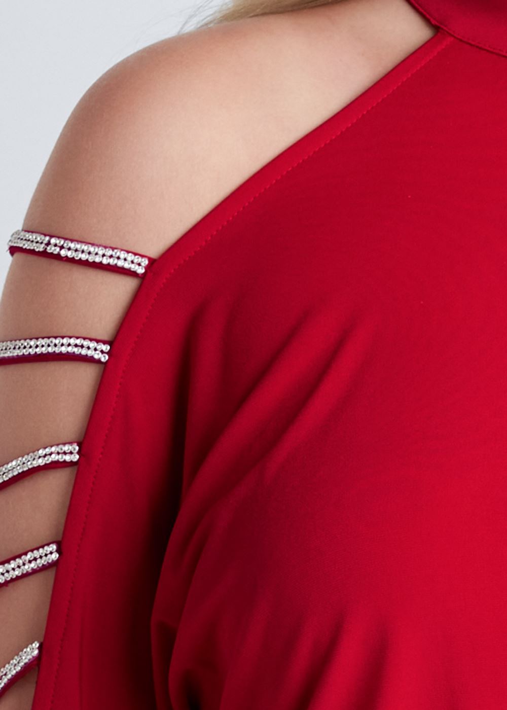 Venus Plus Size Embellished Cold-Shoulder Dress