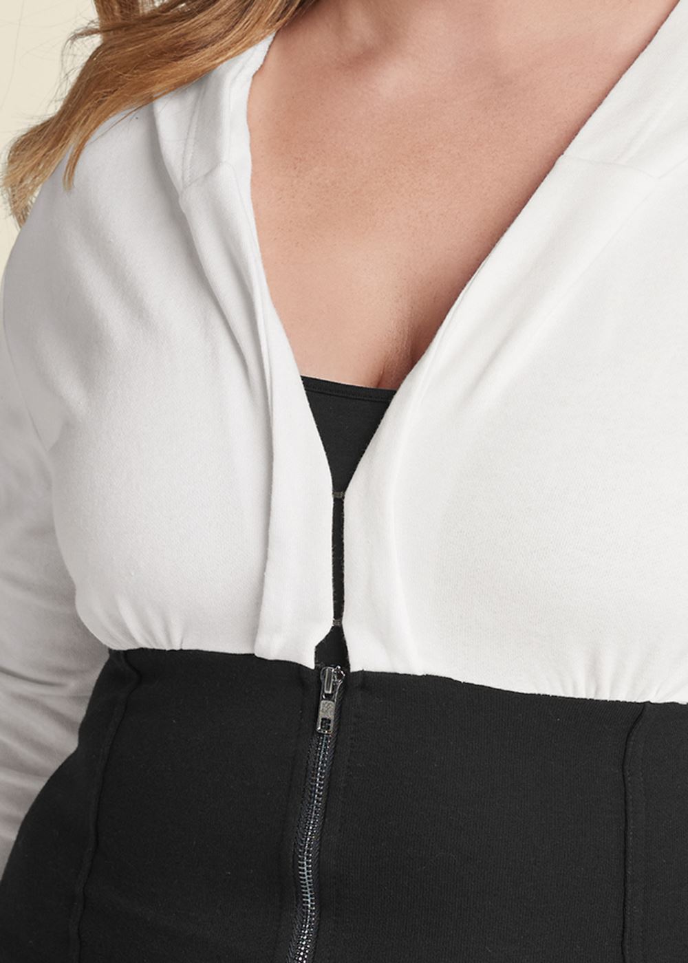 Venus Plus Size Color Block Corset Dress in Black & White