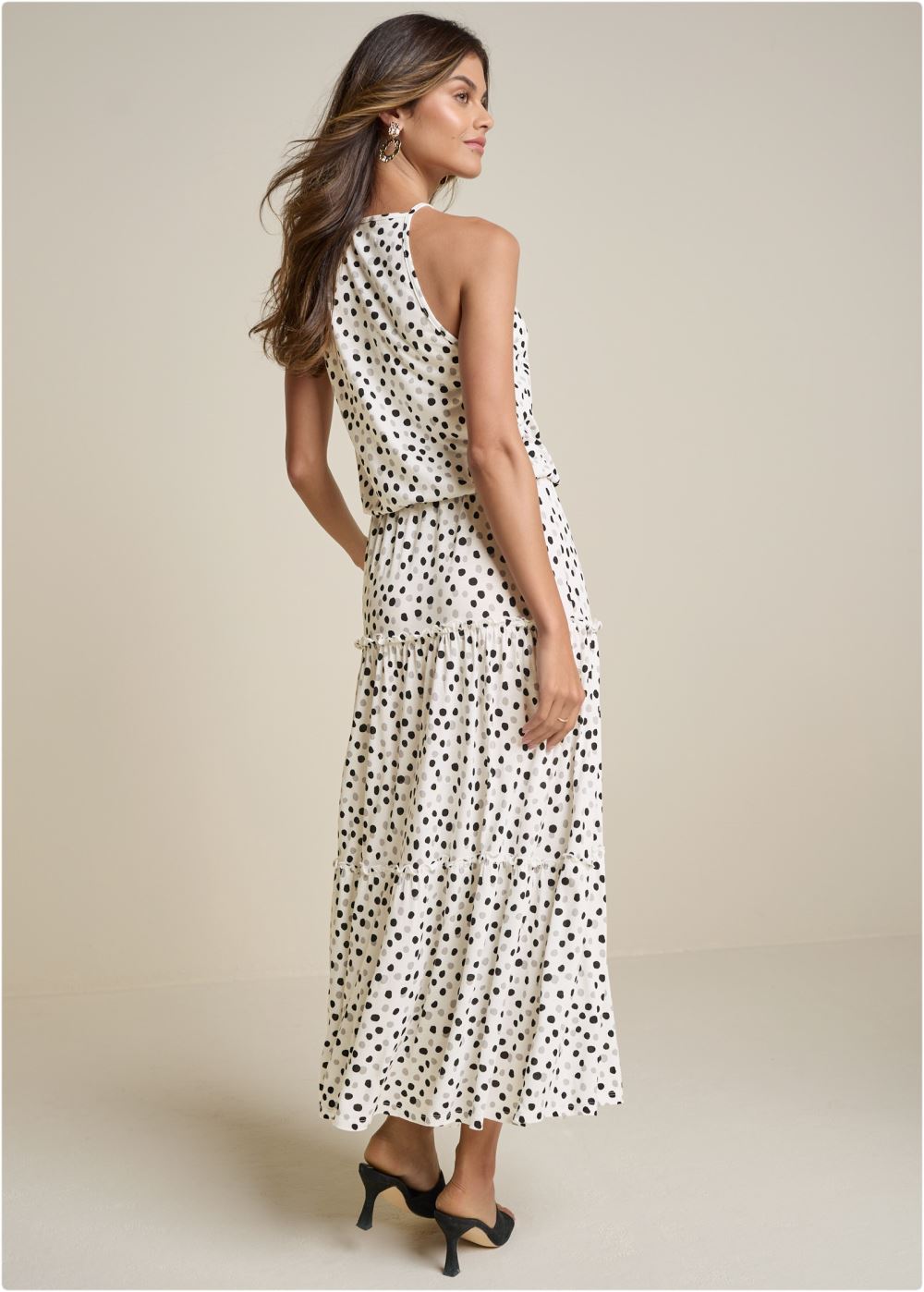 Venus Plus Size Polka Dot Maxi Dress