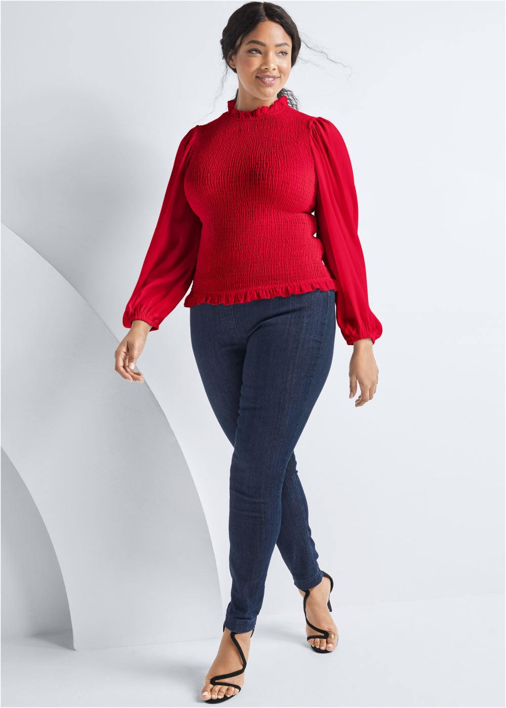 Venus Plus Size Balloon Sleeve Blouse