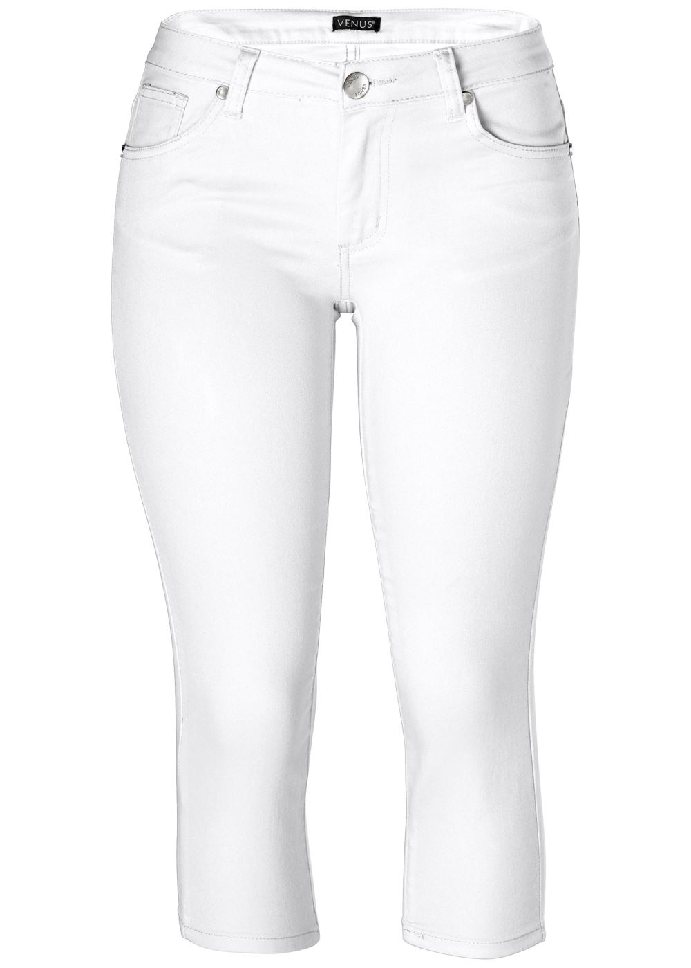 Venus Plus Size Capri Jeans in White