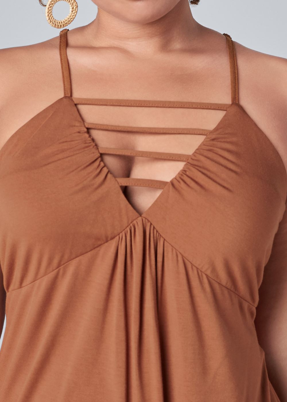 Venus Brown Strappy Sleeveless Top