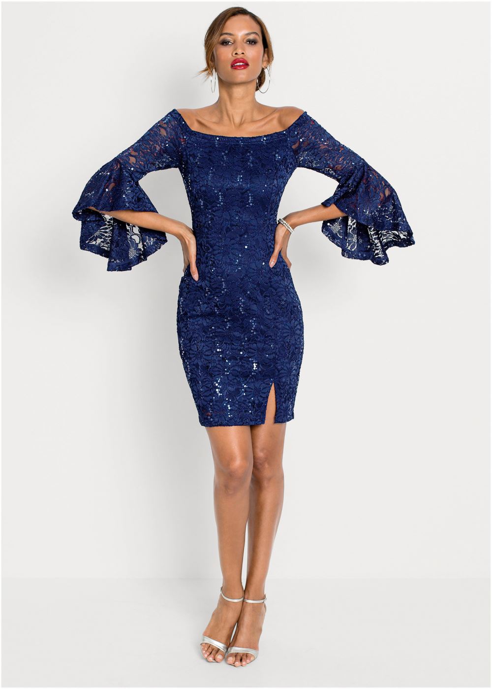 Venus Plus Size Sequin Lace Bodycon Dress
