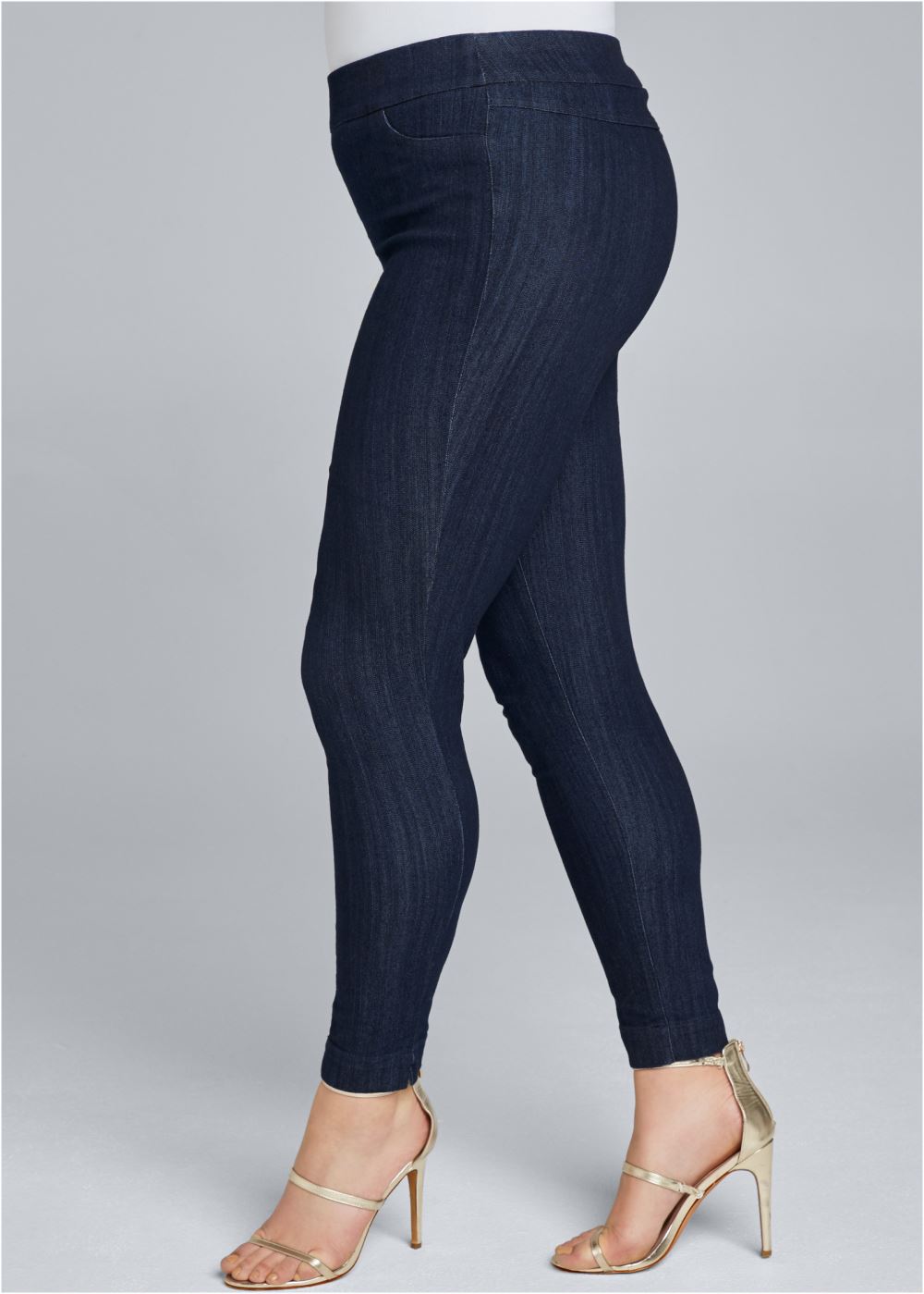 Venus Plus Size Mid-Rise Slimming Stretch Jeggings in Dark Wash