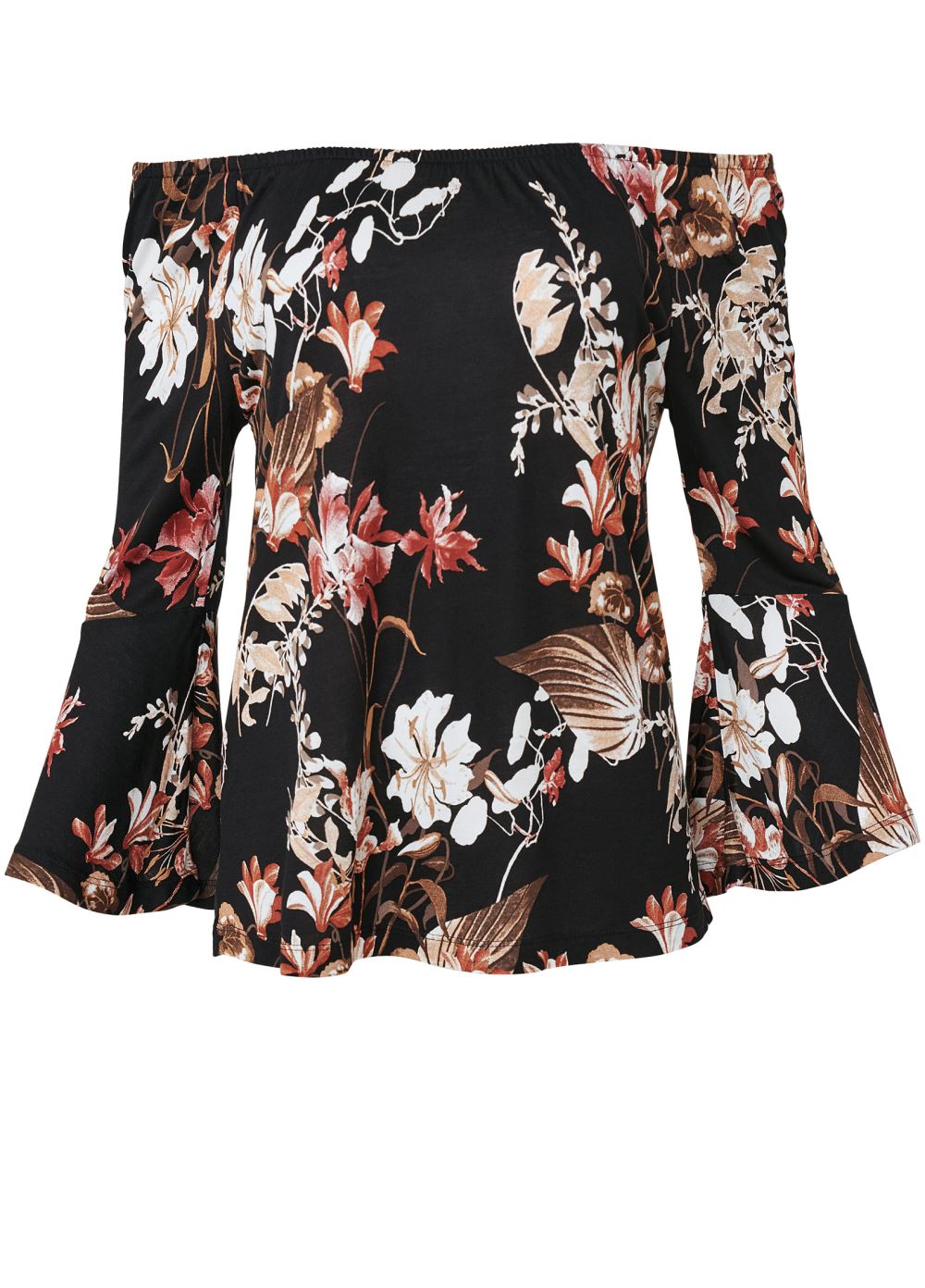 Venus Plus Size Off-The-Shoulder Floral Top