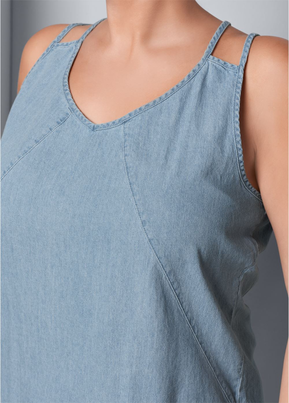 Venus Plus Size Chambray Mini Dress