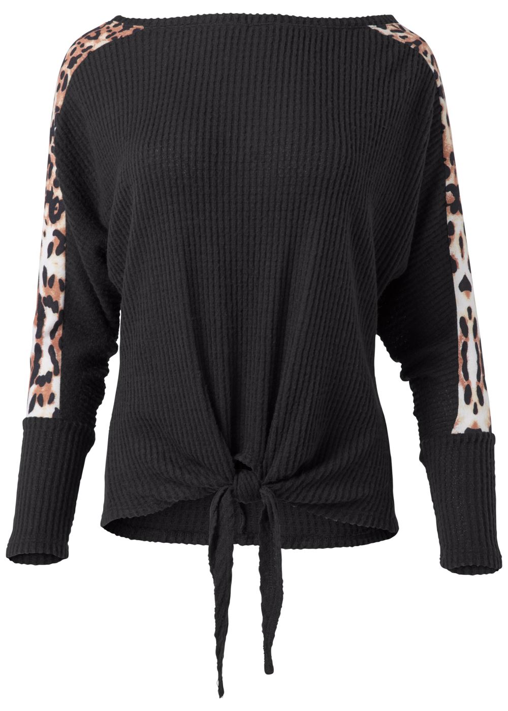 Venus Plus Size Print Stripe Lounge Top in Black Multi