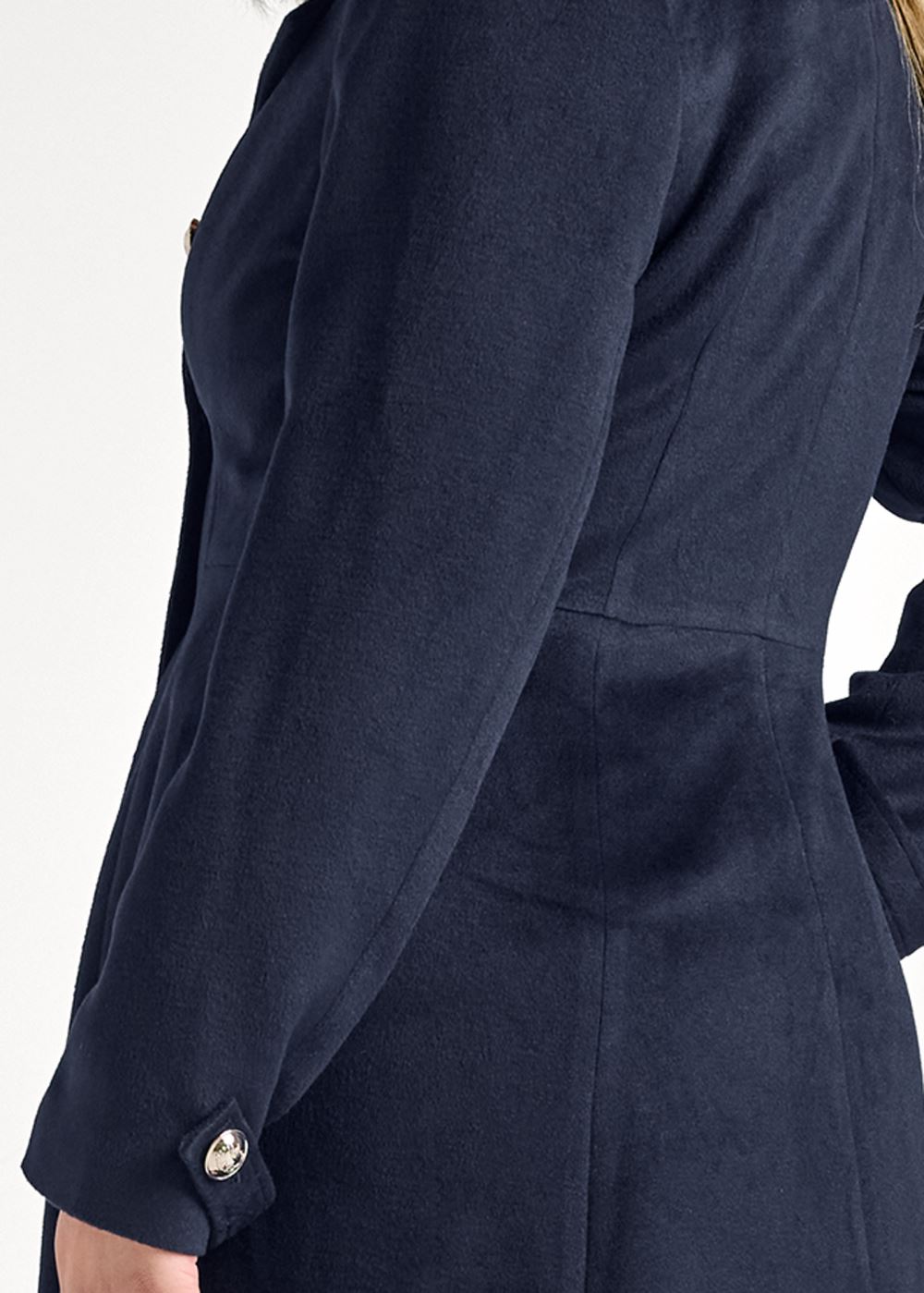 Venus Navy A-line double breasted coat