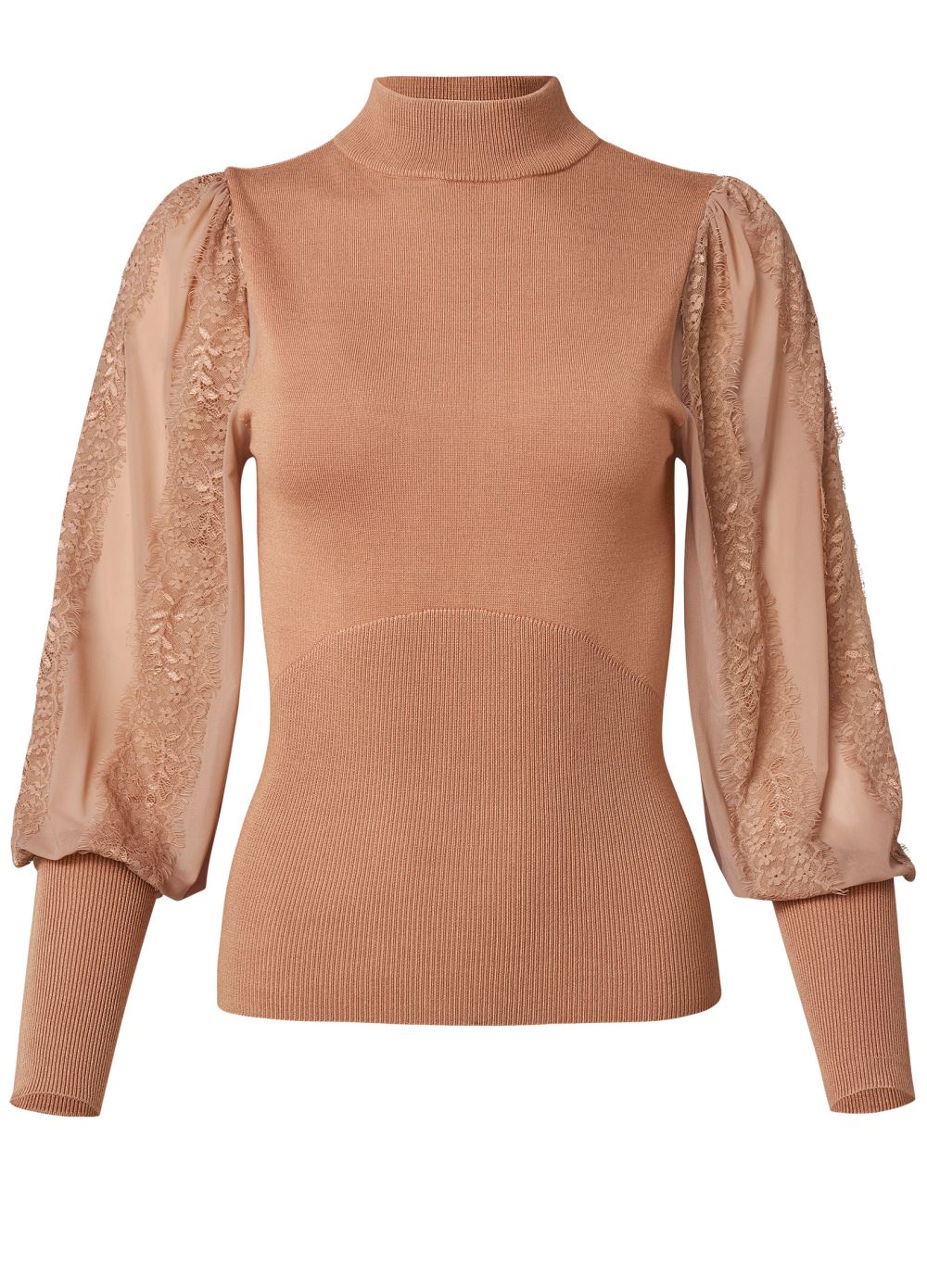 Venus Tan LACE BALLOON SLEEVE SWEATER