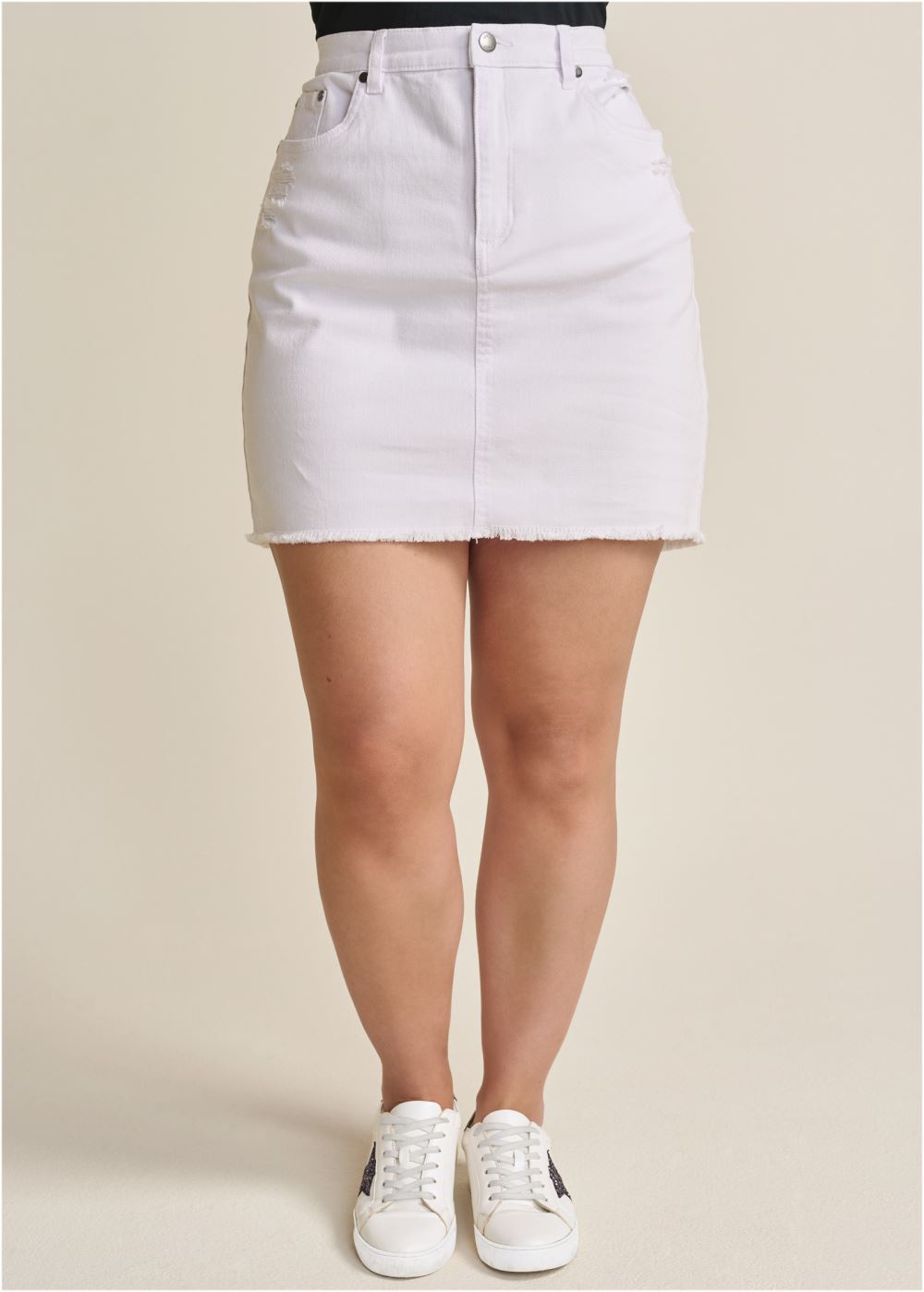 Venus White DENIM MINI SKIRT