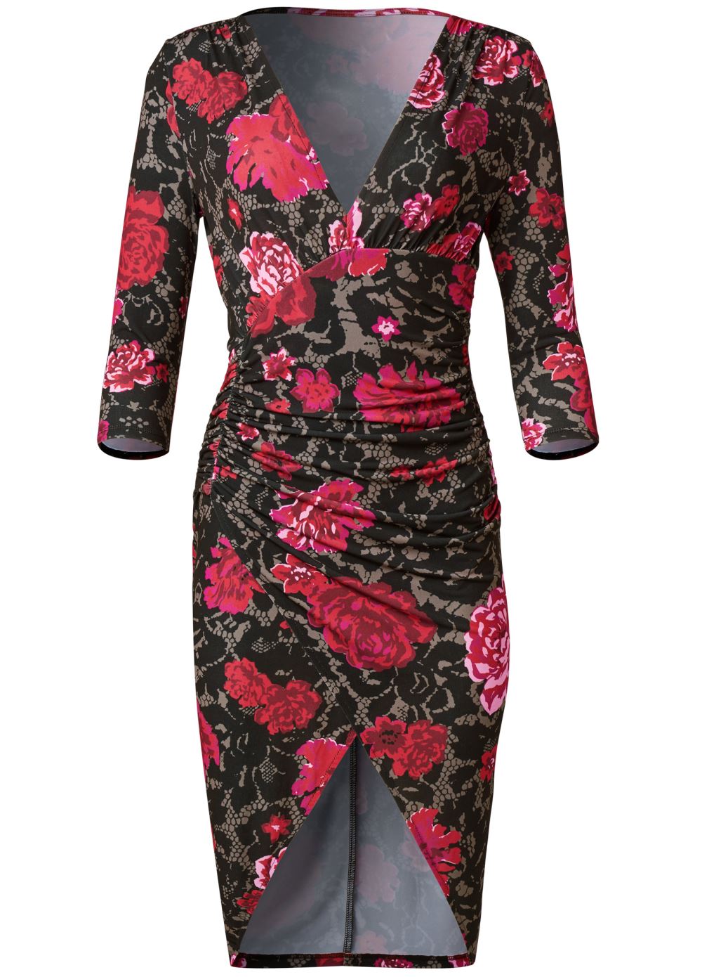 Venus Plus Size Ruched Bodycon Midi Dress