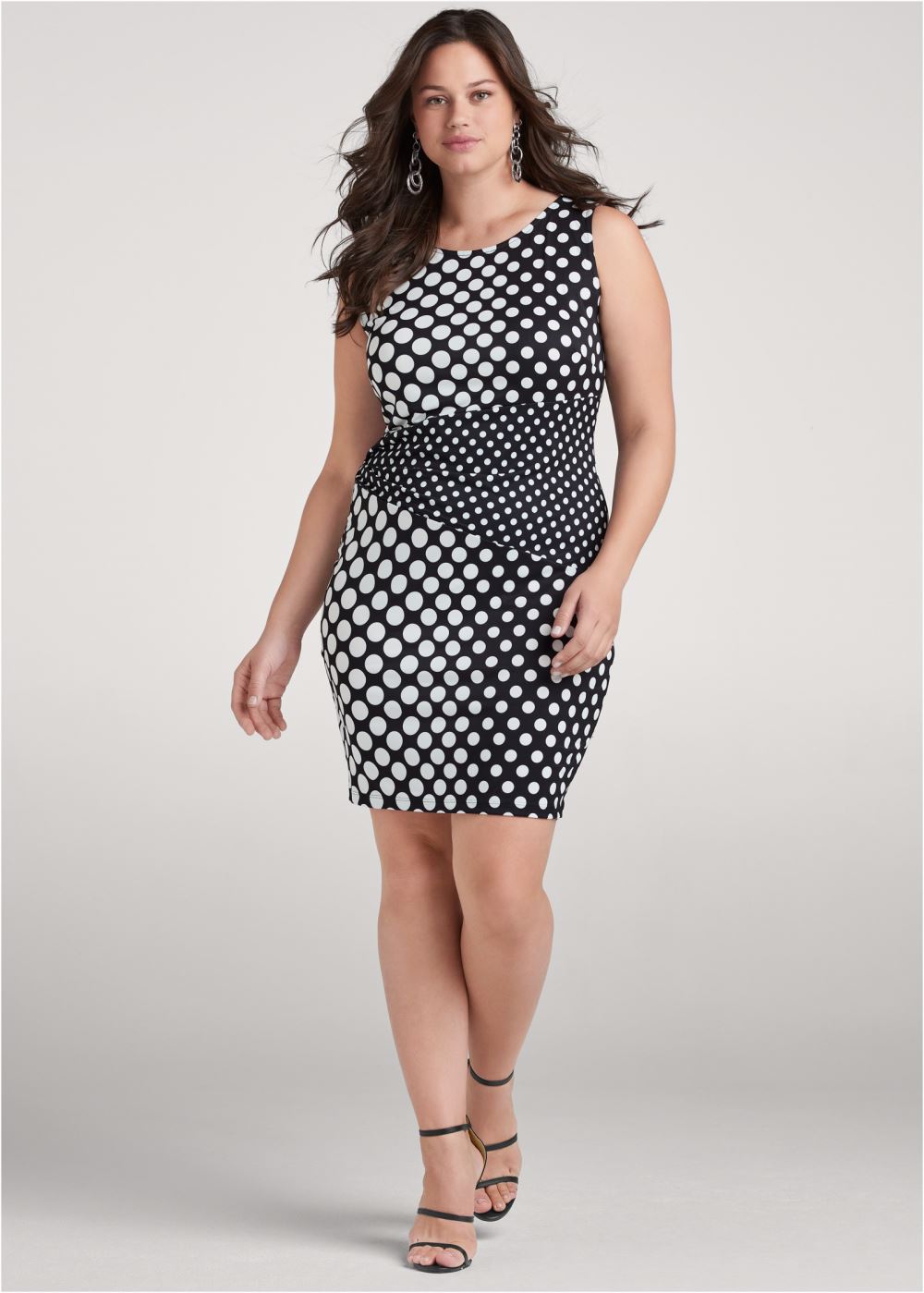 Venus Plus Size Polka-Dot Bodycon Dress