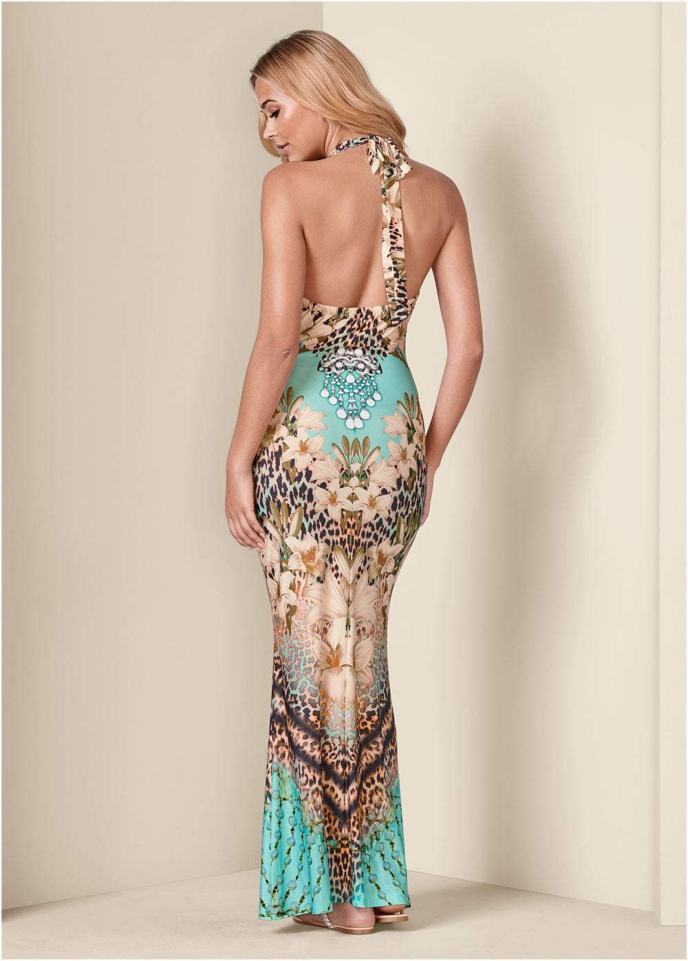 Venus Plus Size Printed Maxi Dress