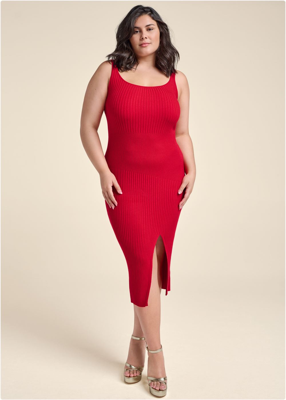 Venus Plus Size Sweater Dress With Shrug