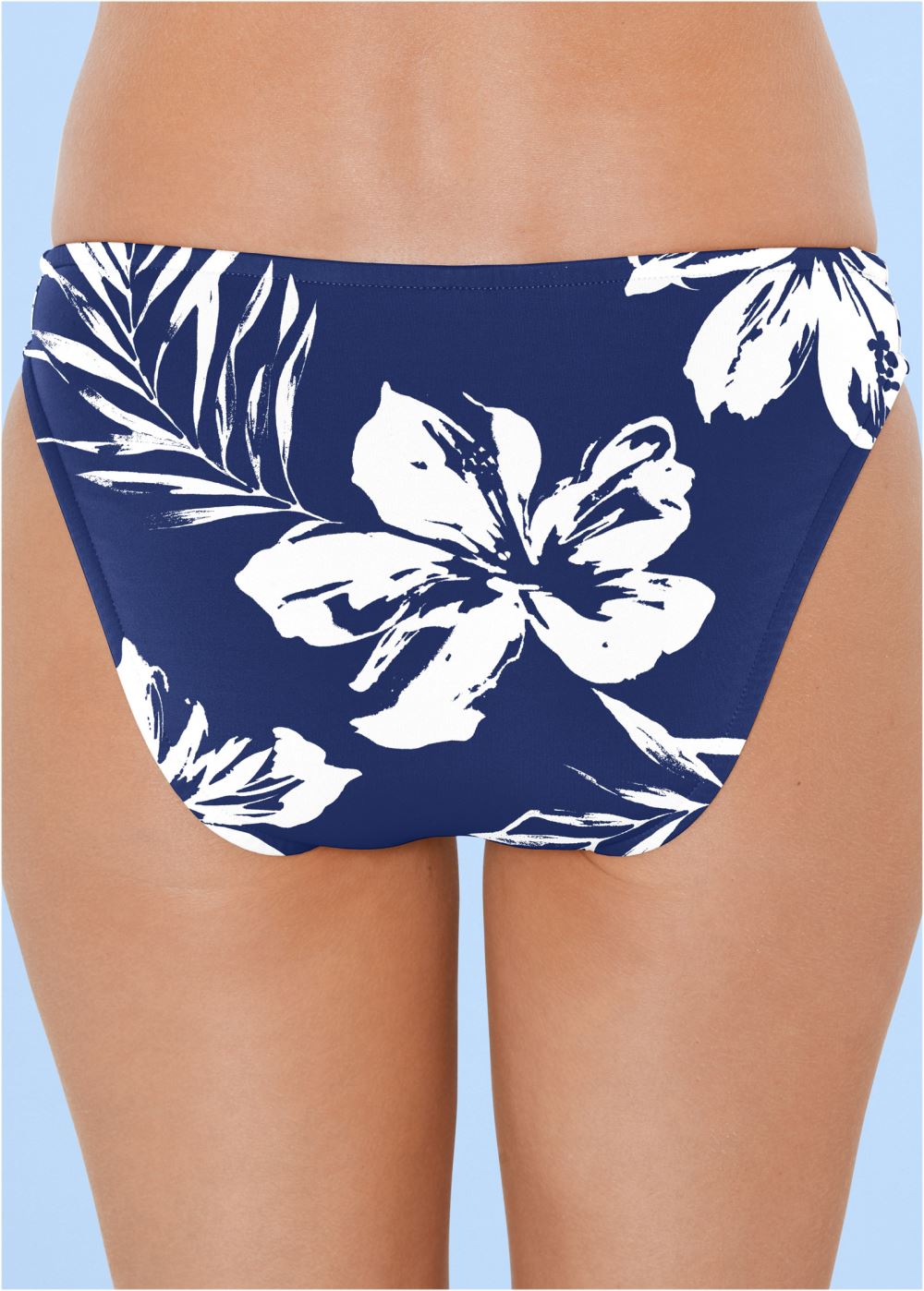 Venus Classic Scoop Front Bottom  Bikini - Navy Blue Hibiscus
